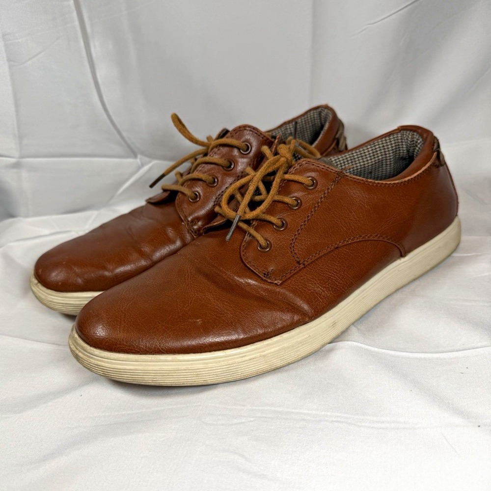 Ashford Hayes Men's Brown Lace-Up Casual Sneakers Synthetic Round Toe US 8M